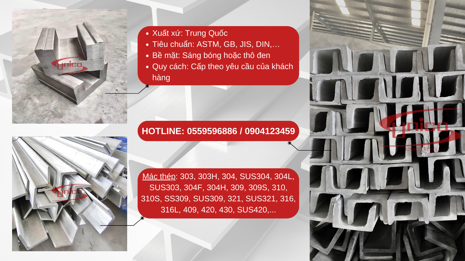 THÉP HÌNH (U,V,L) - Unico Steel